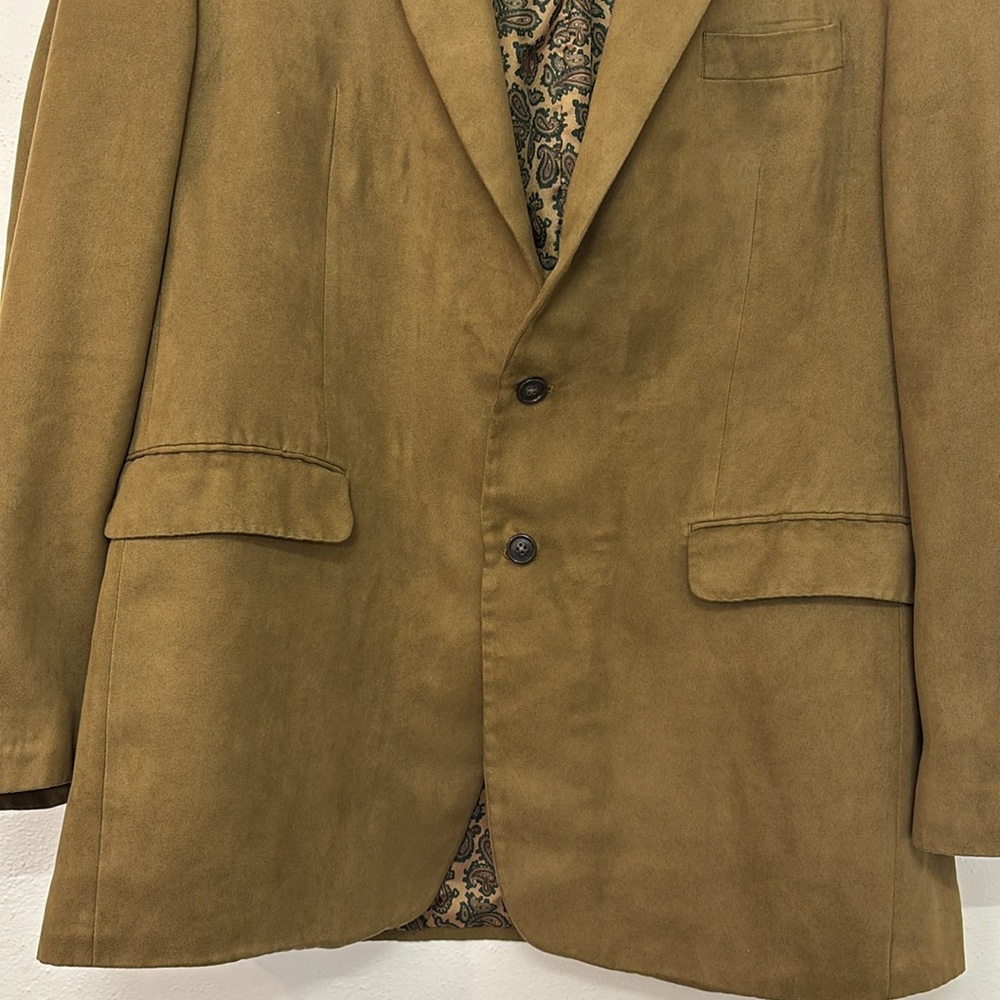 Lauren Ralph Lauren brown blazer two button micro suede preppy sport coat 44L - Picture 9 of 14